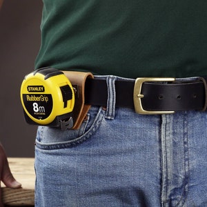 Personalized full grain Leather tape measure belt clip holster , stanley tape measure tape measure belt loop holder  Z04-LTH05S