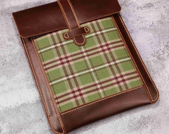 Vertical Genuine Leather portfolio case for Macbook Air m2 13 15 inch , Leather mens macbook pro 13 16 cases V02-LF01VS