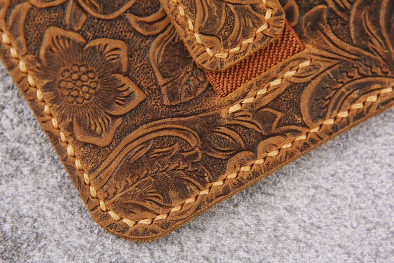 Women embossing leather kindle paperwhite 12th 11th case , Tooled leather 2024 Kindle 11th gen case cover, Kindle Oasis case W11-KD05CWP image 7