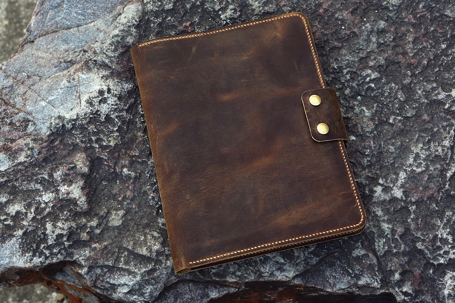 Rustic Genuine Leather Cover Portfolio Folder Organizer for - Etsy Canada
