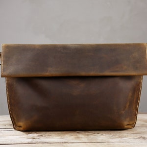 Vintage Brown Leather Bag for Men Rustic Leather Mens 