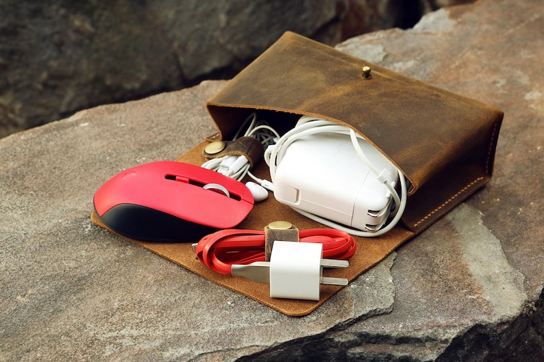 Handcrafted Leather Macbook Charger Case Bag Laptop Macbook Etsy