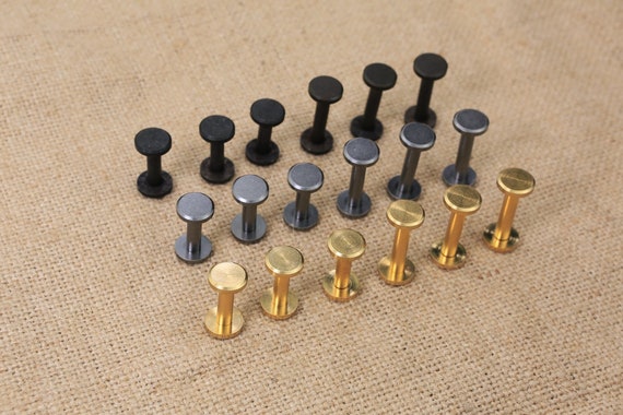 10set Screw rivet Solid Brass Screw 5mm 6mm 7mm 8mm 9mm 10mm chicago screw  chicago rivet screw back rivet