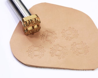 Custom leather stamp maker , Customized brass embossing stamp with handle , leather embossing logo stamp - BLSS