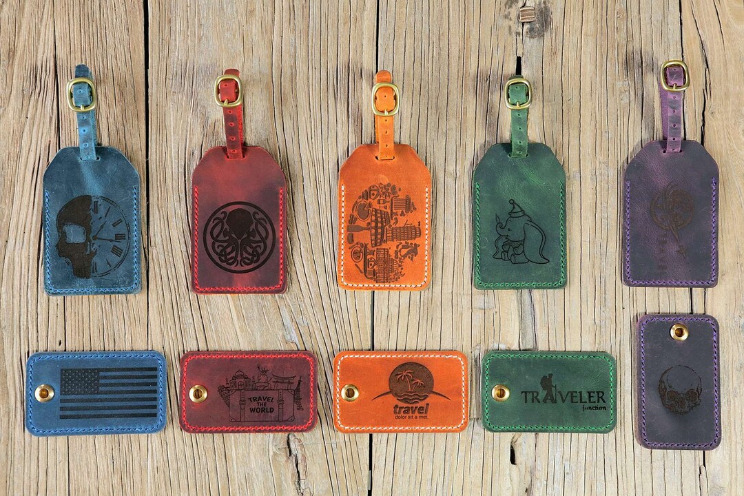 Personalized Engraved Luggage Tags Custom Leather Luggage Tags Travel