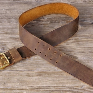 Heavy duty leather work bushraft belt , two prong men equipment gear belt , leather suspender belt LTB05S