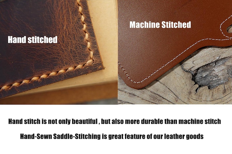 Personalized minimalist leather wallet / leather men slim thin bifold leather wallet / minimal front pocket wallet BW056T image 4