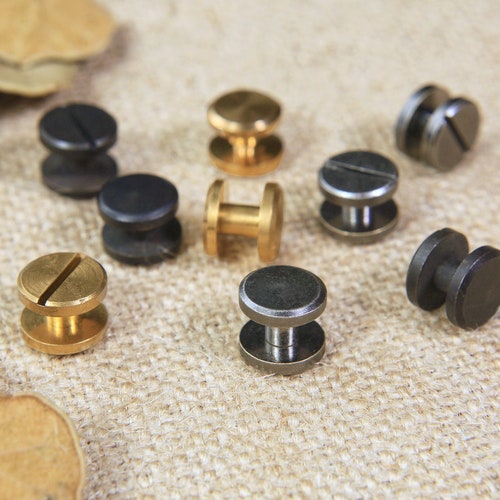 10 Sets 3mm 4mm 5mm Solid Brass Chicago, Solid Brass Leather Rivets