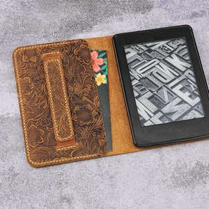 Custodia in pelle goffrata per Kindle Paperwhite 12° e 11° anno, custodia in pelle lavorata per il nuovo Kindle 2024, custodia per Kindle Oasis W11-KD05CWP