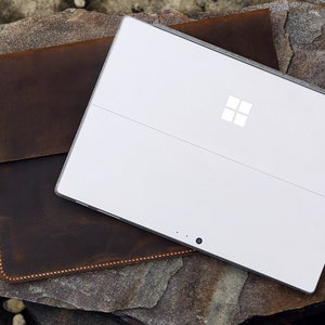 Vintage Leather Microsoft Surface Pro X Case With Keyboard Rustic Retro ...