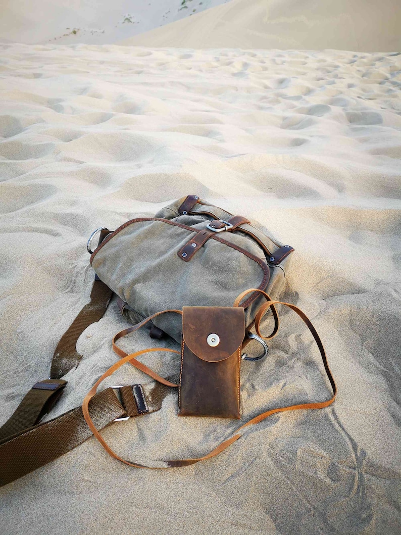 Vintage retro leather small sling bag distressed leather Etsy