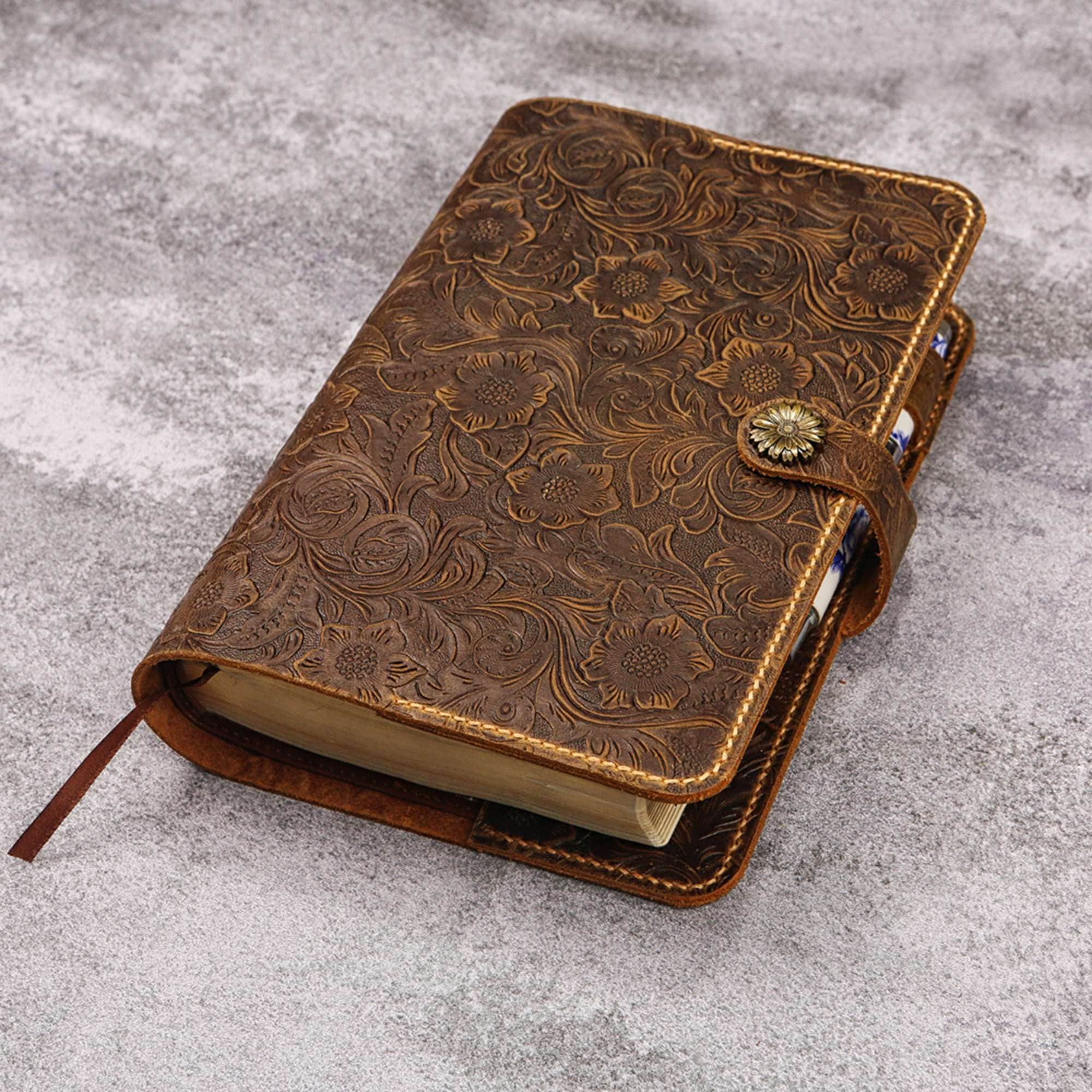 Embossing KJV Holy Bible cover , Custom leather holy bible book case cover for women , christian gifts for women V02-LBC09C