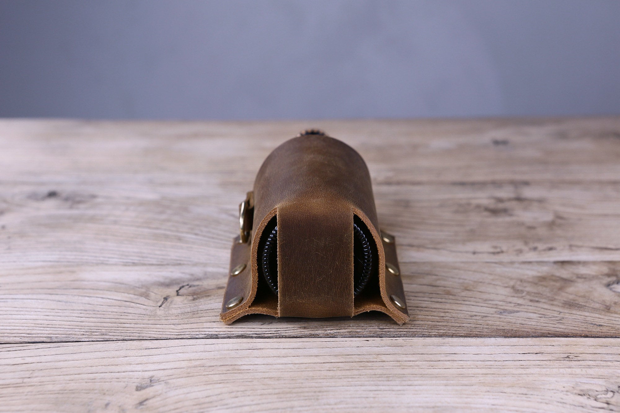 Personalized thick full grain leather beer holster , distressed leather cowboy holster bottle belt holder - Z07-L05BRH