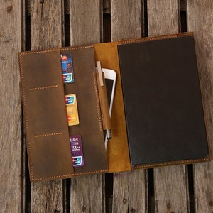 Cartera de cubierta de cuero afligido para cuaderno clásico moleskine de tamaño más grande / caja de cubierta de cuero moleskine más grande - MK05MB