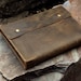 Personalized vintage leather document holder case folder ,A4 / letter size leather paper file case organizer portfolio - DH05S