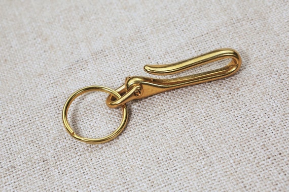 1 SET Solid Brass U Key Loop Hook Belt Clip Hook for Car Keys