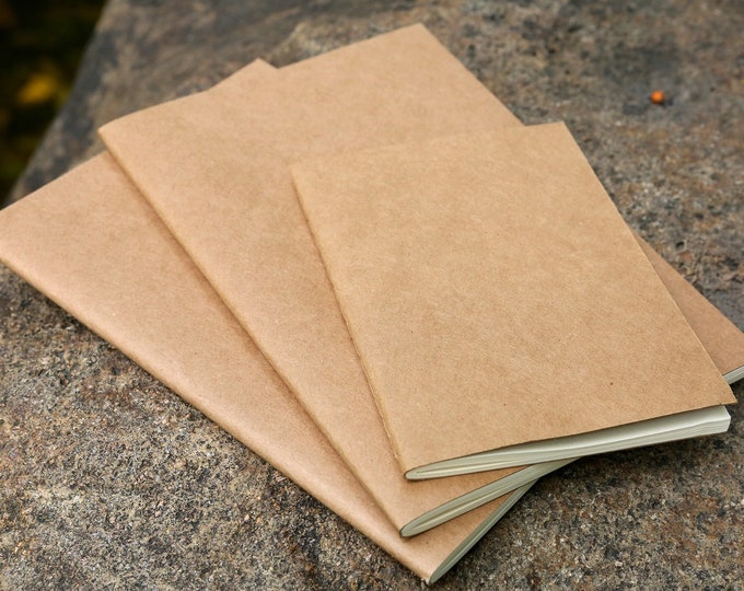 A5 A6 refill kraft cover notebook journal diary / A5 A6 inserts notebook sketchbook ruled blank pages AXXA