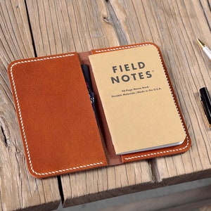 Brown Black vegetable tanned leather cover for field notes notebook field notes leather wallet holder case cover FA614S