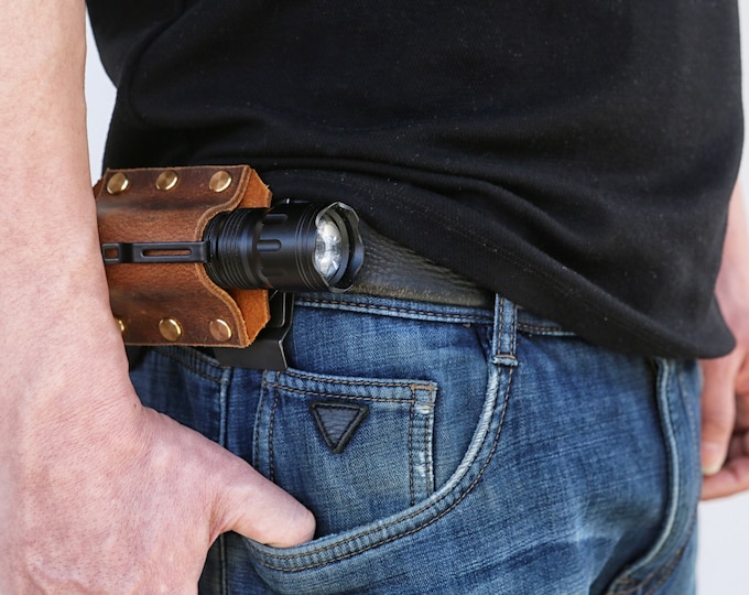 Leather Flashlight Holster Etsy