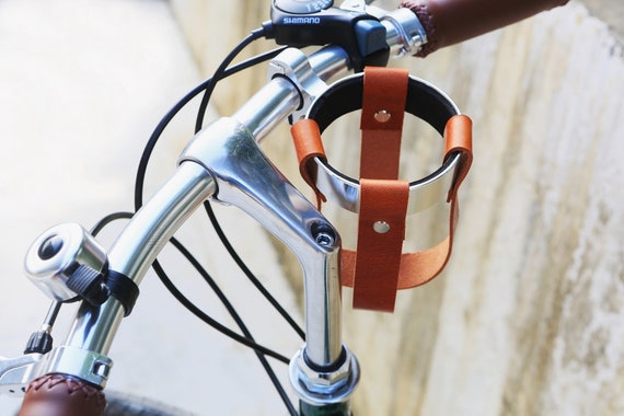voor de hand liggend als je kunt Nacht Zwart bruin lederen fiets koffie bekerhouder fiets fiets - Etsy België