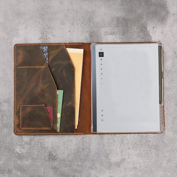 Personalized Leather folio case for reMarkable 2 paper pro pure, Genuine leather folio cover for reMarkable Paper Pro Pure V10-LRMB05S