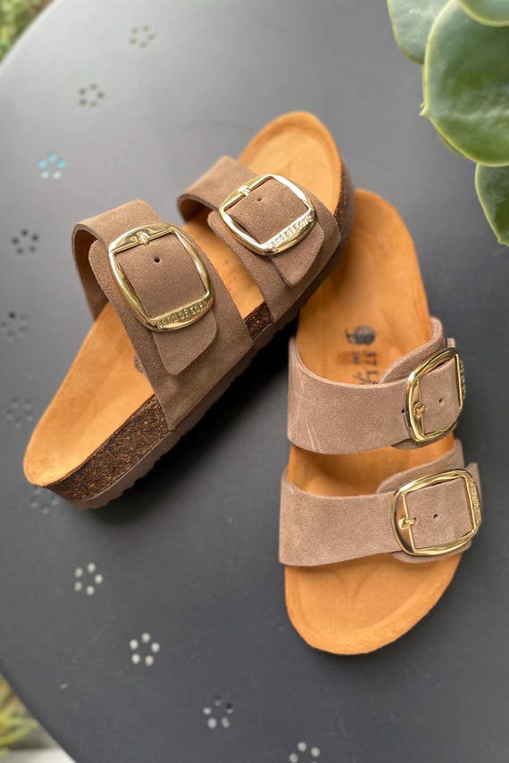 Corcho Sandalia Mujer Piel Mujer Hombre Piel Broche Ajustable