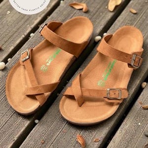 Sandalias anatómicas unisex de piel con suela de corcho - Estilo gladiador artesanal para hombre y mujer