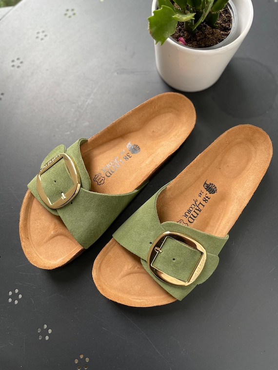 Handgefertigte Anatomische Kork Sohle Leder Hausschuhe für Damen