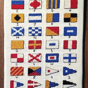 Patrón de punto de cruz de banderas náuticas: Alfabeto marítimo (descarga digital)