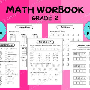 2nd Grade Math Workbook for Girls Ages 7-8 | 100+ Fun Math Activities to Build Confidence in Addition, Subtraction, Time & More