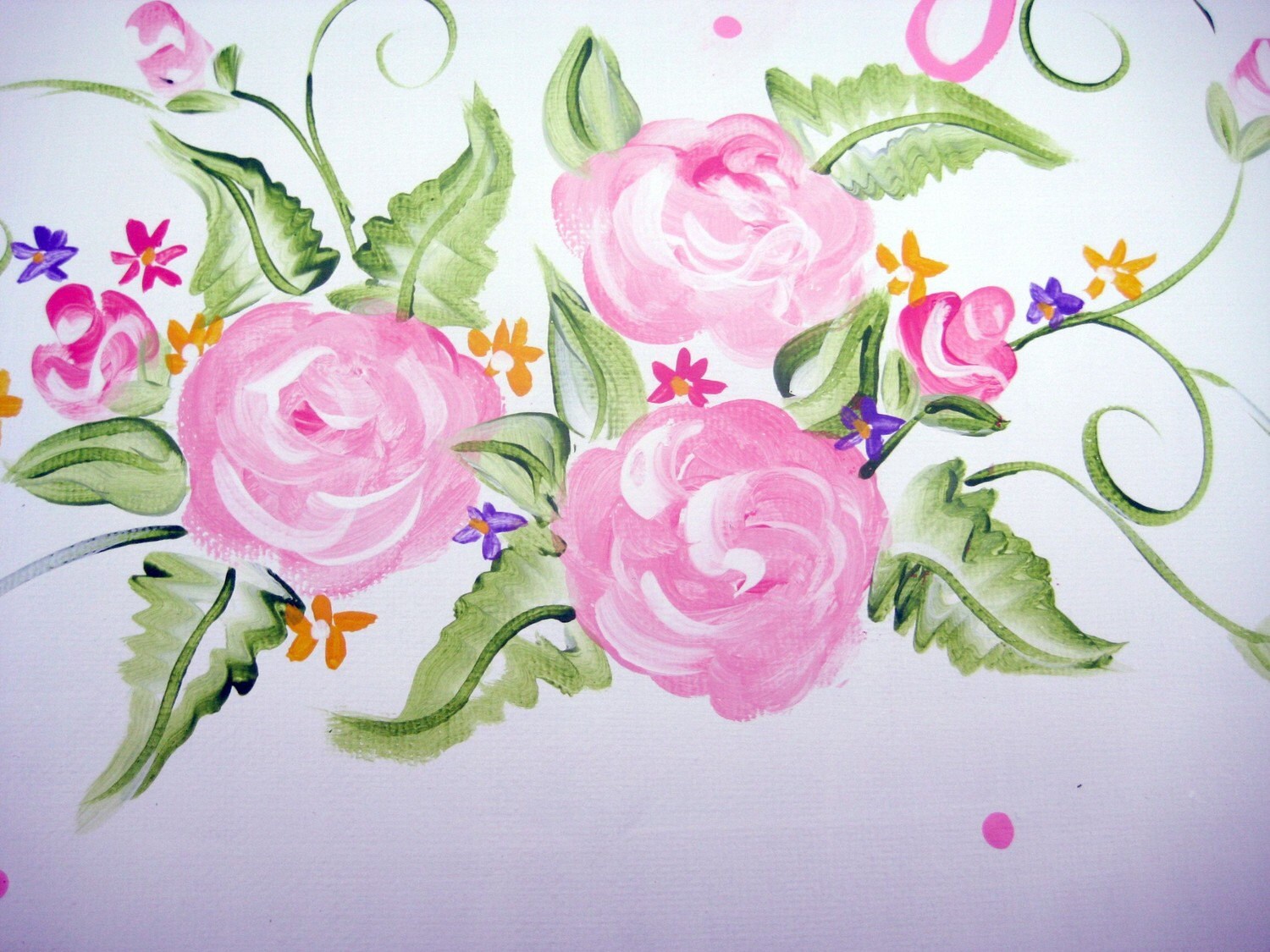 All pink Roses Personalized Painting customized to match room Etsy