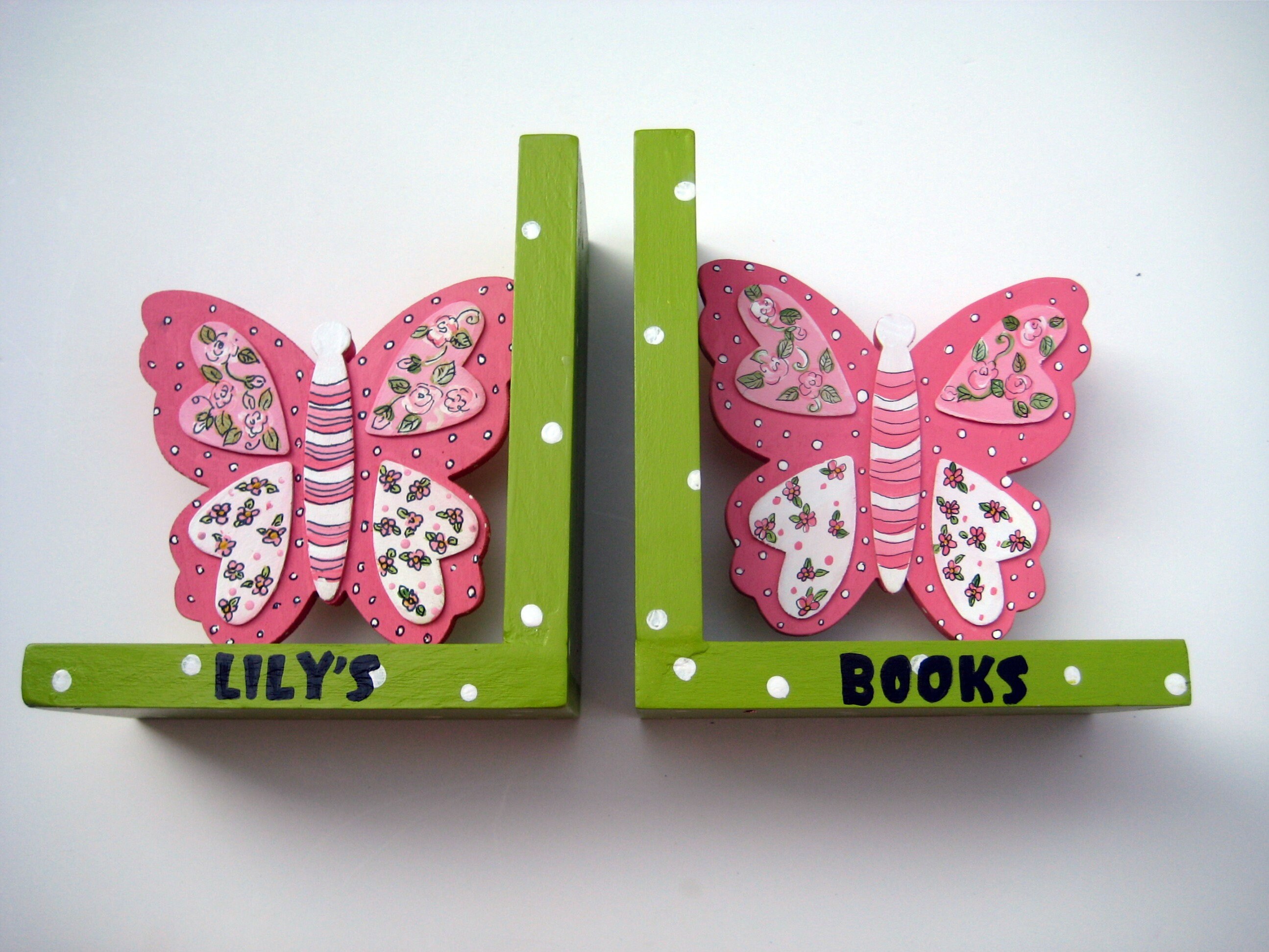 Pink Butterfly Bookends Etsy