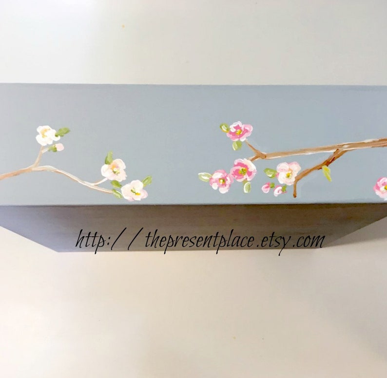 Cherry Blossom Keepsakeaqua Keepsake Boxbranchescherry Etsy