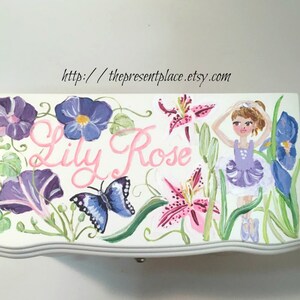 personalized musical jewelry box with a spinning ballerina and hanging space image 7