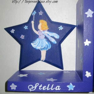 Personalized girls bookends, star fairy bookends