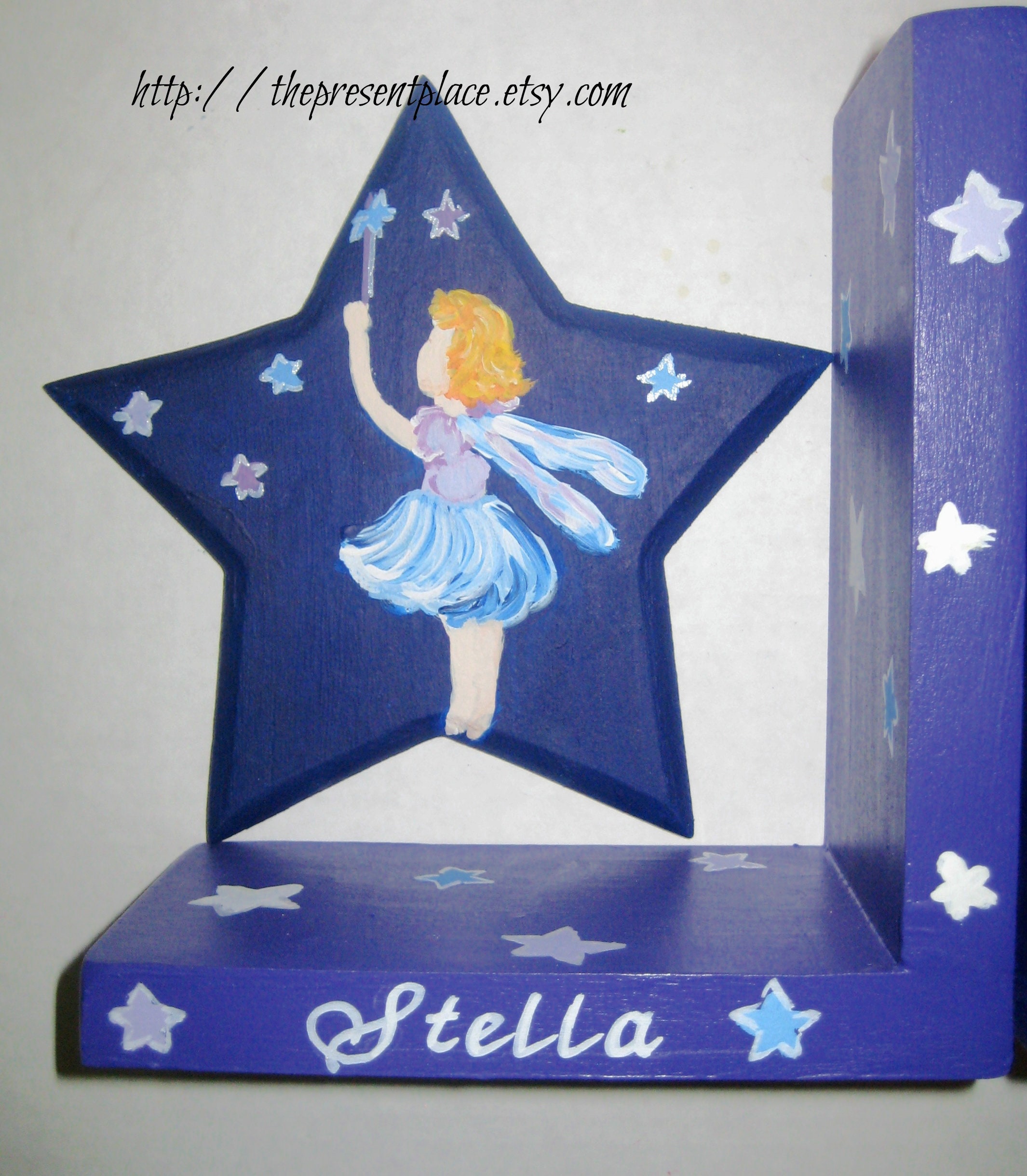 Personalized Girls Bookends, Star Fairy Bookends