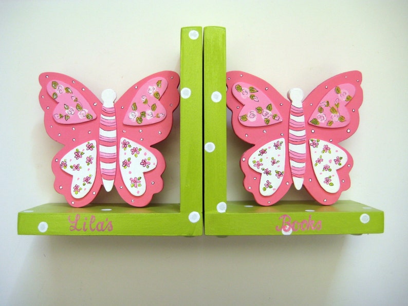 Pink Butterfly Bookends Etsy