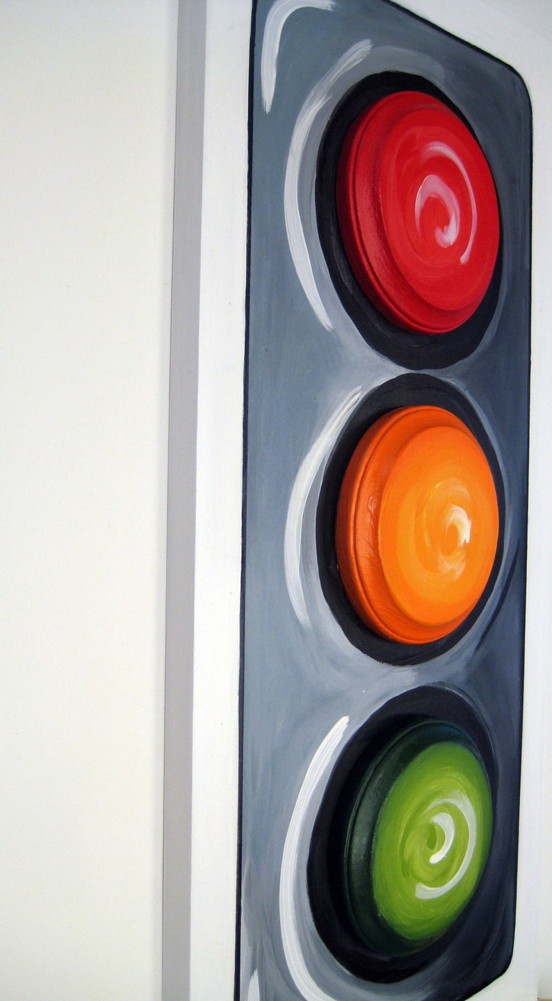 Traffic Light Painting24 Long Original Painting of a Etsy