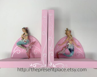 personalized mermaid bookends