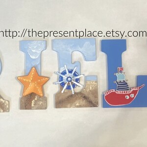 Wooden letters, nautical letters, sea themed letters