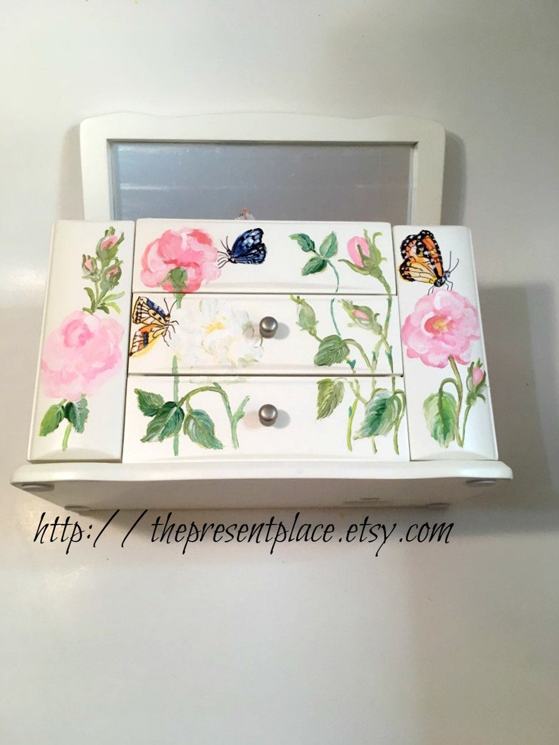 personalized musical jewelry box with a spinning ballerina and hanging space image 3