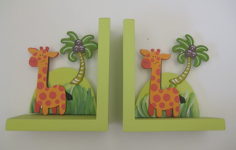 Children's Jungle Bookends Elephant Bookendsmonkey Etsy