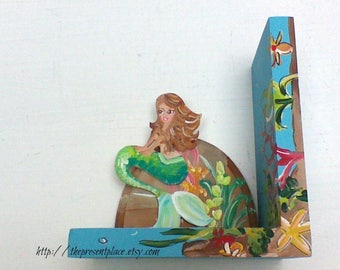 personalized mermaid bookends