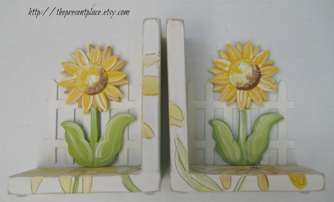 Personalized Sunflower Bookends Etsy