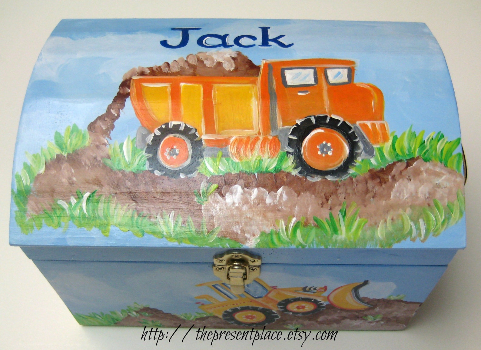 Yellow Backhoe Book Endsconstruction Bookendspersonalized Etsy