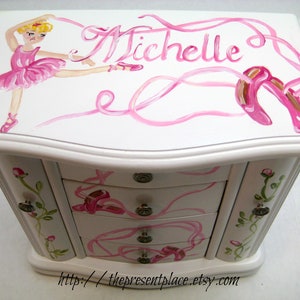 ballerina painted on a jewelry box personalized for your ballerina