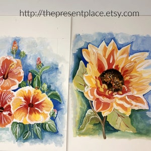 3 sisters an original hibiscus painting in vibrant yellows and orange image 10