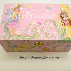 Pink Keepsake Box, Personalized With Fairies and Flowers - Etsy