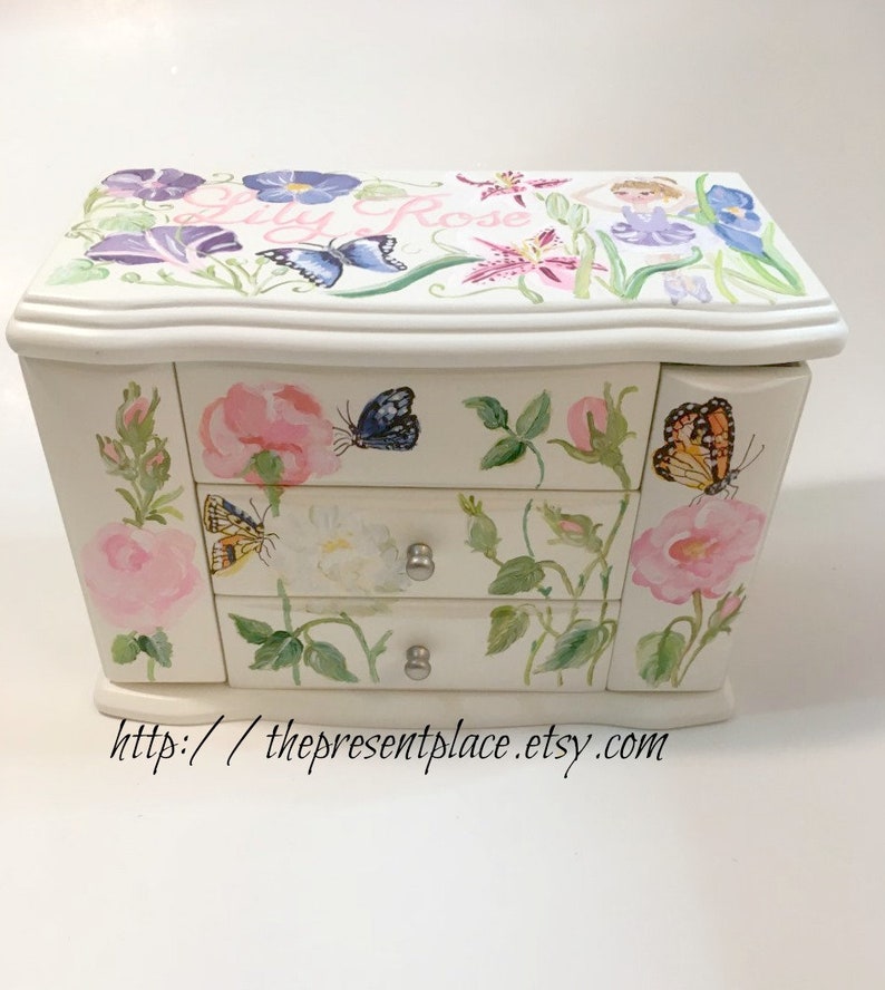 personalized musical jewelry box with a spinning ballerina and hanging space image 2