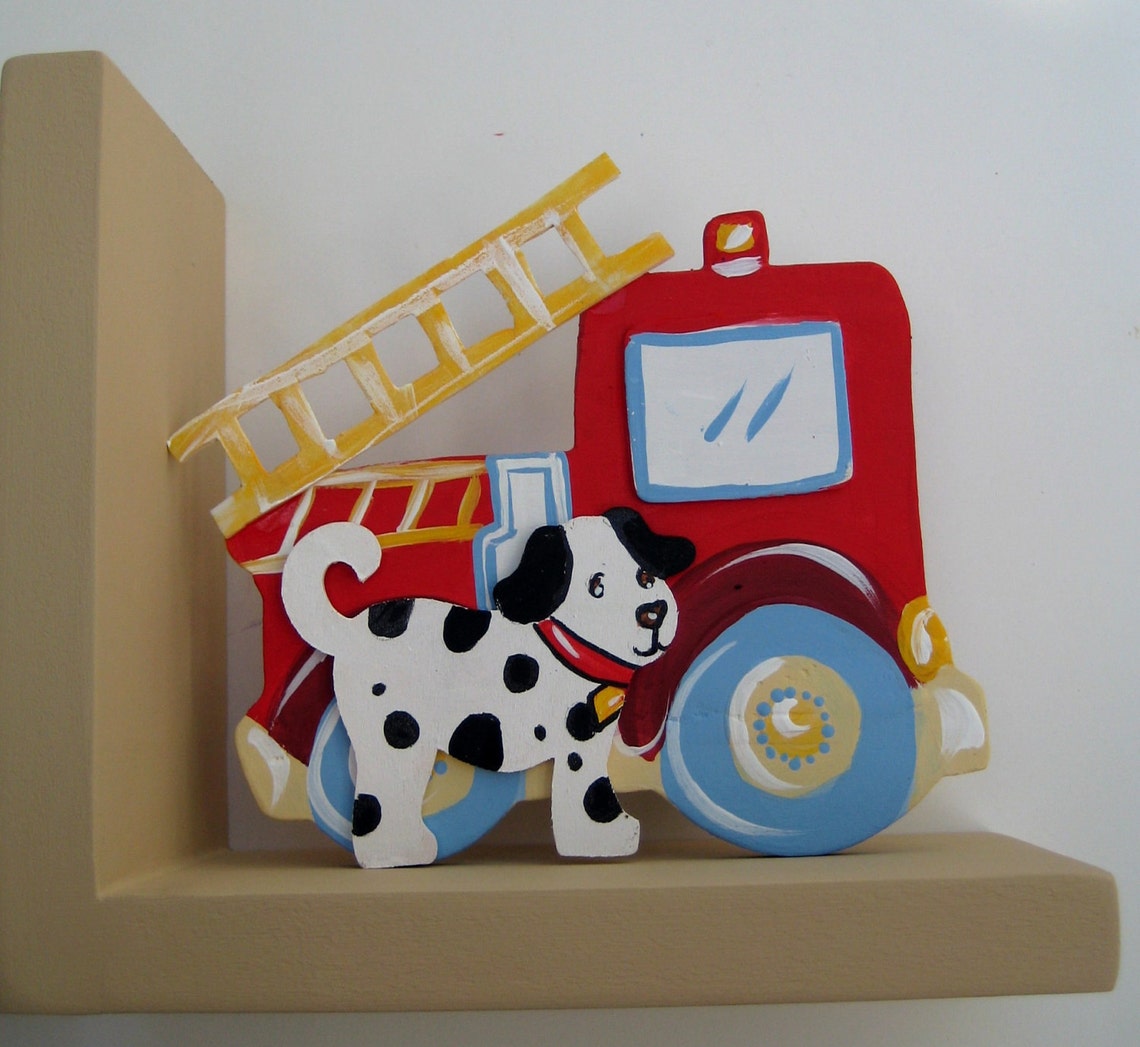Fire truck bookendsfire engine bookendsdalmatian dogfire Etsy